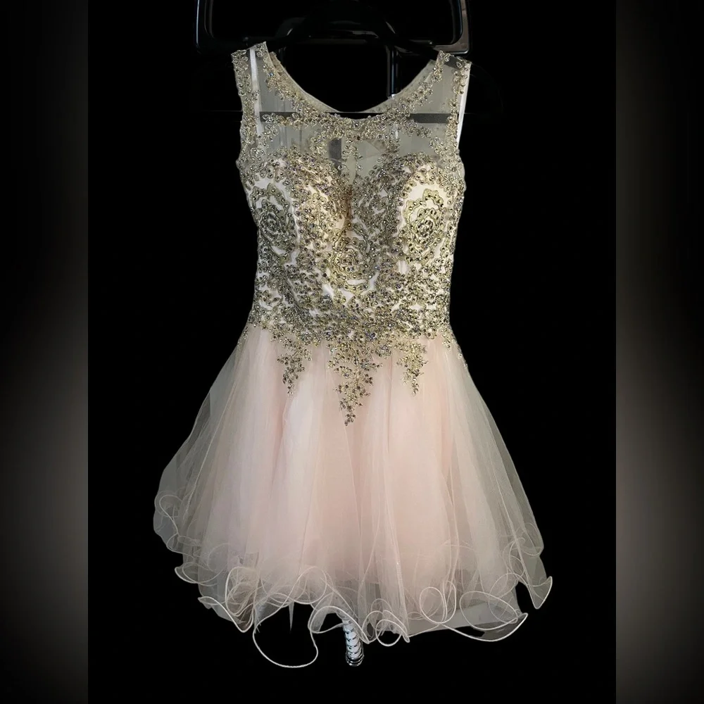 Fiesta Fashion Light Pink Sparkly Dress Size Small - Picture 2 of 6